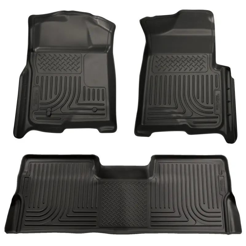Husky Liners 08-10 Ford Sd Super Cab Weatherbeater Combo Black Floor Liners (W/O Manual Trans Case) 1