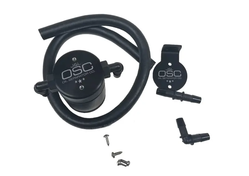J&L 96-98 Ford Mustang Svt Cobra Driver Side Oil Separator 3.0 - Black Anodized 1