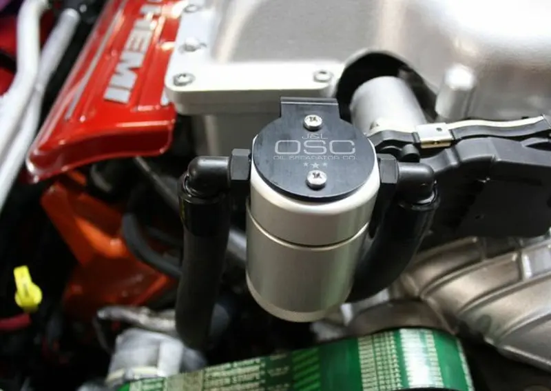 J&Amp;L 15-23 Dodge Hellcat/Demon 6.2L Hemi Passenger Side Oil Separator 3.0 - Clear Anodized 1