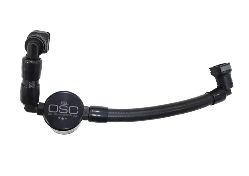 J&L 11-17 Ford Mustang V6 Passenger Side Oil Separator 3.0 V2 - Black Anodized 1