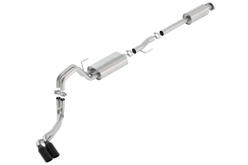 Borla 2015-20 Ford F-150 2.7L/ 3.5L V6 & 5.0L V8 4In. Side Exit S-Type Exhaust - Black Chrome Tips 1