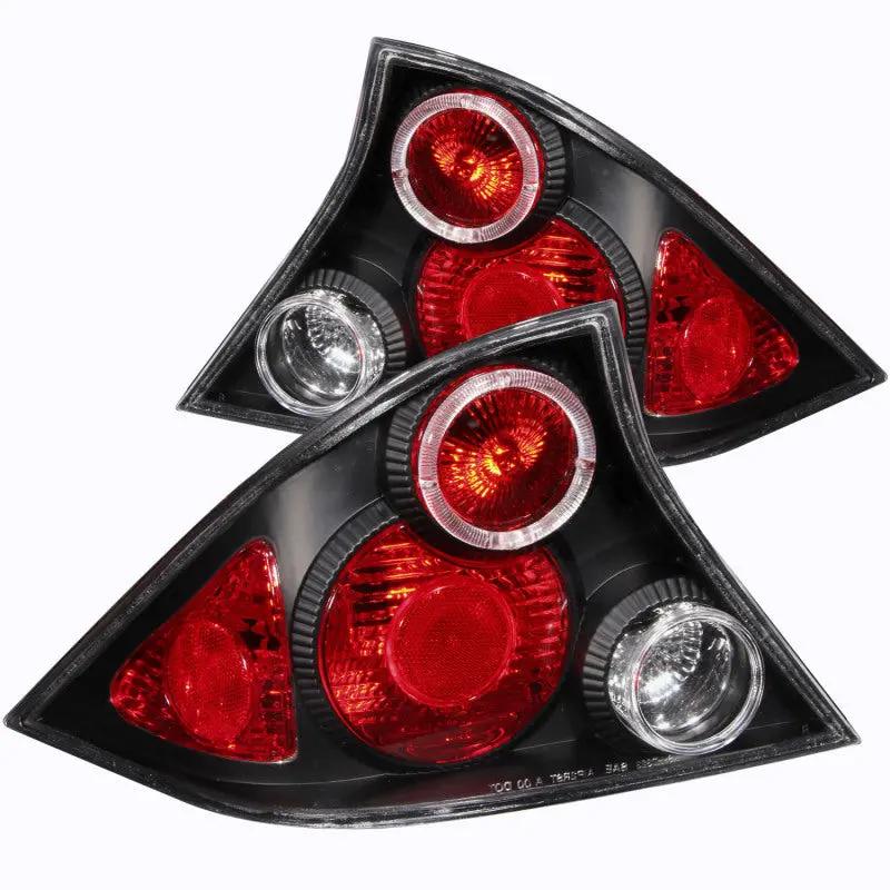 Anzo 2001-2003 Honda Civic Taillights Black W/ Halo 1