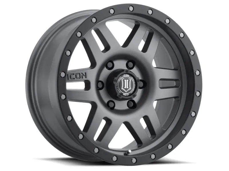 Icon Six Speed 17X8.5 6X5.5 0Mm Offset 4.75In Bs 108Mm Bore Titanium Wheel 1