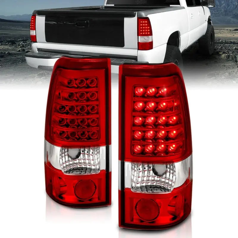 Anzo 1999-2007 Chevrolet Silverado 1500 Led Taillights Red/Clear 2