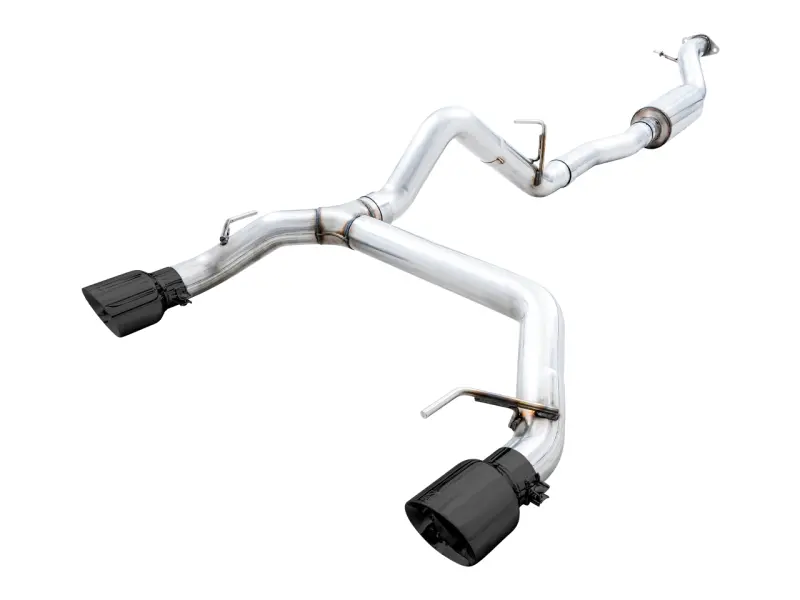 Awe Tuning 2021+ Ford Bronco 0Fg Dual Rear Exit Exhaust W/Diamond Black Tips & Bash Guard 1