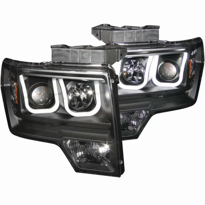 Anzo 2009-2014 Ford F-150 Projector Headlights W/ U-Bar Black 1