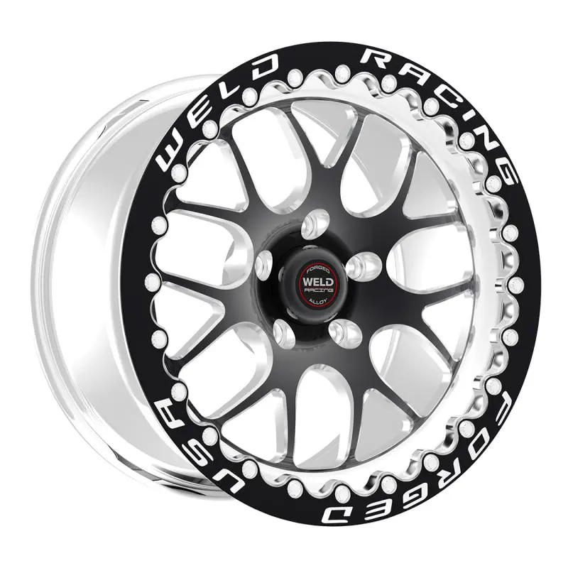 Weld S77 17X10 / 5X115mm Bp / 6.7In. Bs Black Wheel (High Pad) - Black Single Beadlock Mt 1