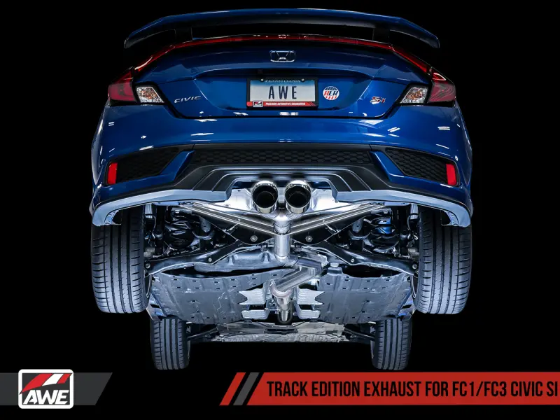 Awe Tuning 2016+ Honda Civic Si Track Edition Exhaust W/Front Pipe & Dual Chrome Silver Tips 2