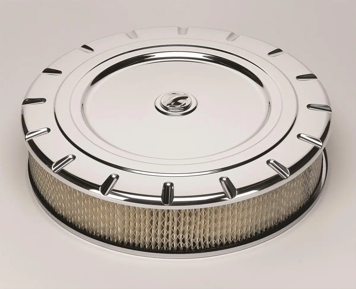 Billet Specialties 15830 High-Flow Round Air Cleaner Assembly – 14" Diameter, Polished Aluminum 1