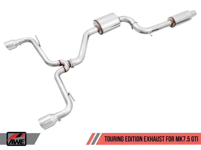 Awe Tuning Volkswagen Gti Mk7.5 2.0T Touring Edition Exhaust W/Chrome Silver Tips 102Mm 1
