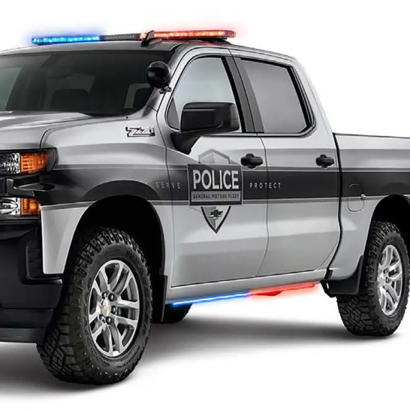 Putco 15-24 Chevrolet Silverado Hd Blade Rocker Kits Sideliners - Red/Blue W/ White Override 1