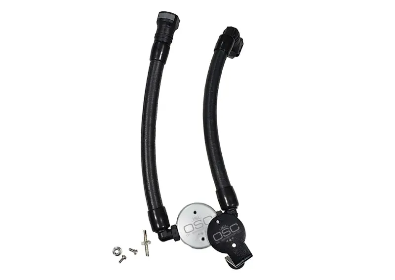 J&L 07-14 Ford Mustang Gt500 Oil Separator 3.0 Passenger Side (Remote Mount) - Clear Anodized 1