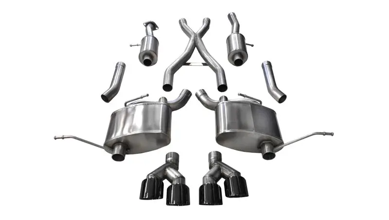 Corsa 14-16 Jeep Grand Cherokee Summit Edition Black 2.5In Dual Rear Exit Cat-Back Exhaust 1