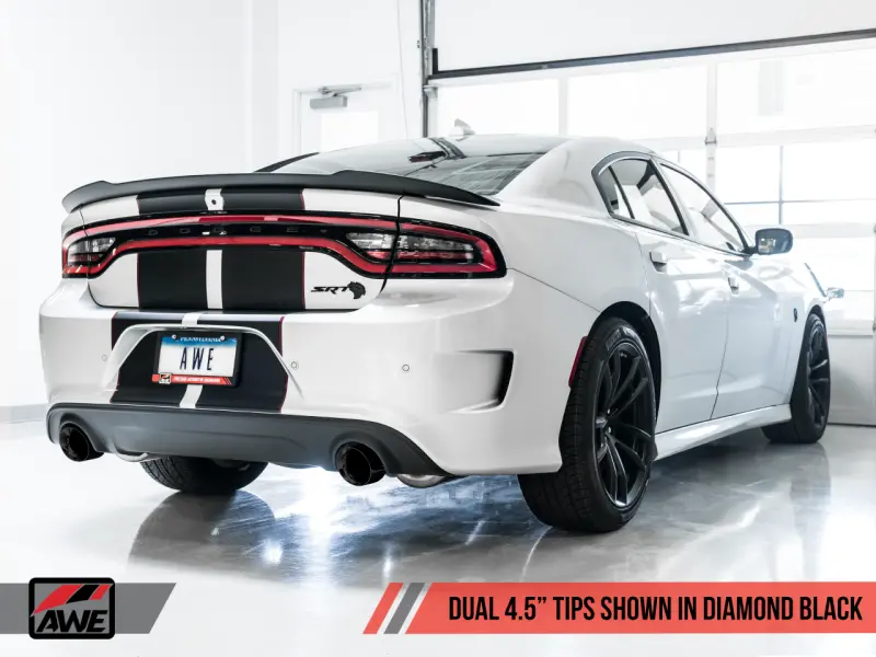 Awe Tuning 2015+ Dodge Charger 6.4L/6.2L Supercharged Track Edition Exhaust - Diamond Black Tips 2