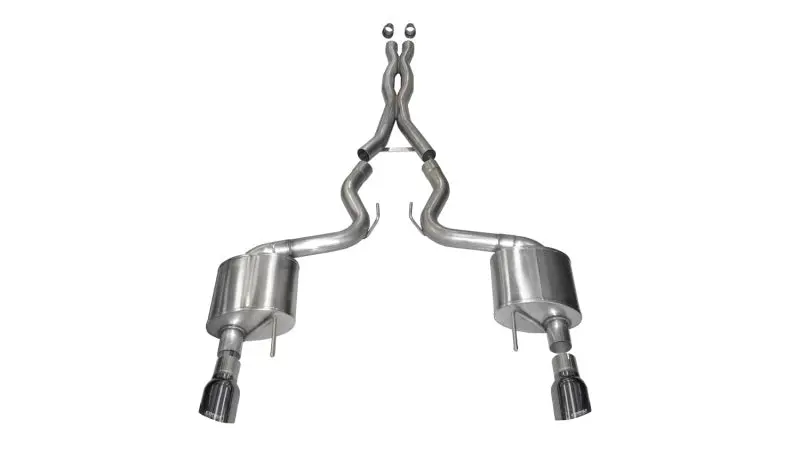 Corsa 15-17 Ford Mustang Gt Coupe 5.0L 3In Xtreme Cat-Back Exhaust Dual Rear Exit W/ Gun Metal Tips 2