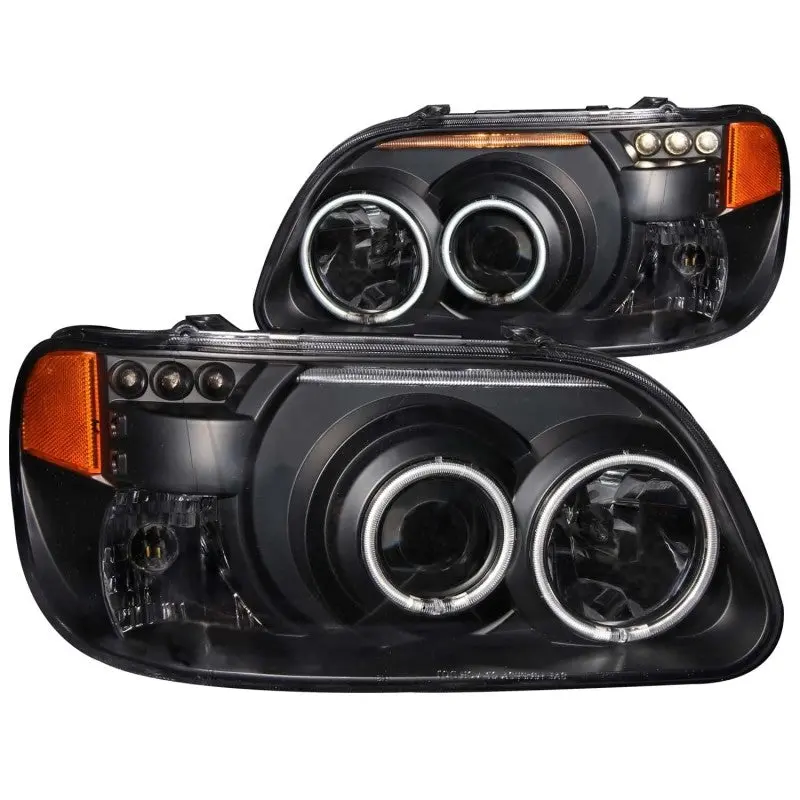 Anzo 1995-2001 Ford Explorer Projector Headlights W/ Halo Black 1 Pc 2