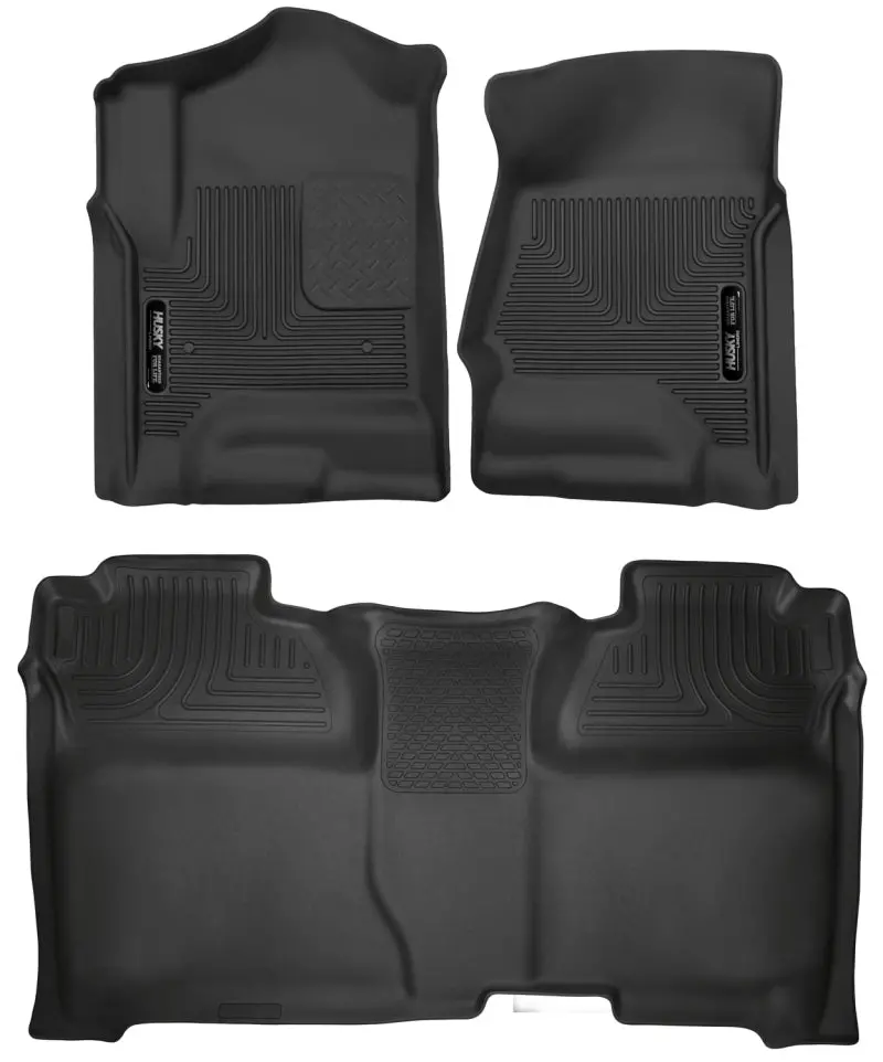 Husky Liners 14-18 Chevrolet Silverado Crew Cab X-Act Contour Front & Second Seat Floor Liners 1