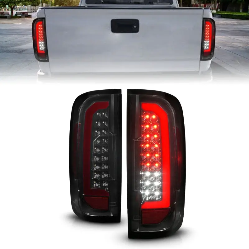 Anzo 15-21 Chevrolet Colorado Full Led Tail Lights W/ Red Lightbar Black Housing Smoke Lens 2