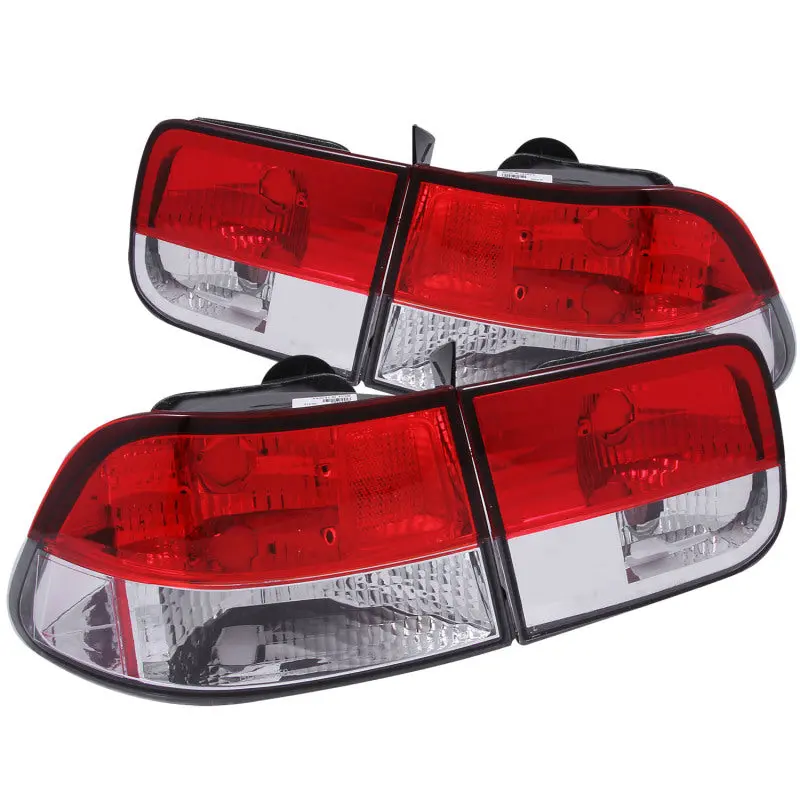 Anzo 1996-2000 Honda Civic Taillights Red/Clear 1