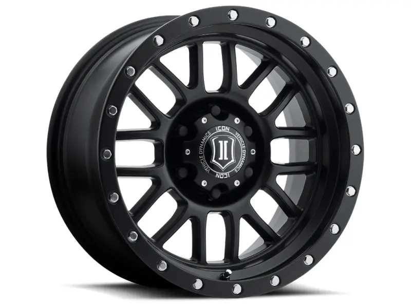 Icon Alpha 17X8.5 6X5.5 0Mm Offset 4.75In Bs 106.1Mm Bore Satin Black Wheel 1