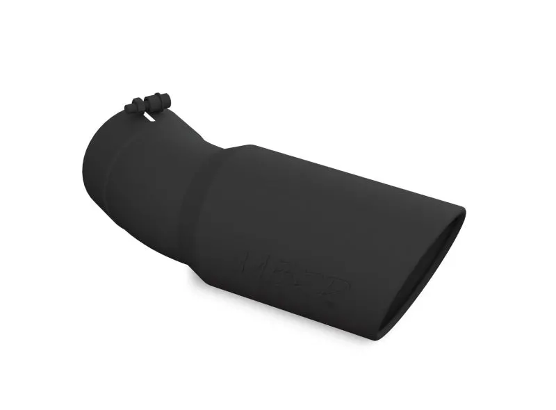 Mbrp Universal Tip 6In Od 5In Inlet 15.5In Length 30 Deg Bend Angled Rolled End Black 2
