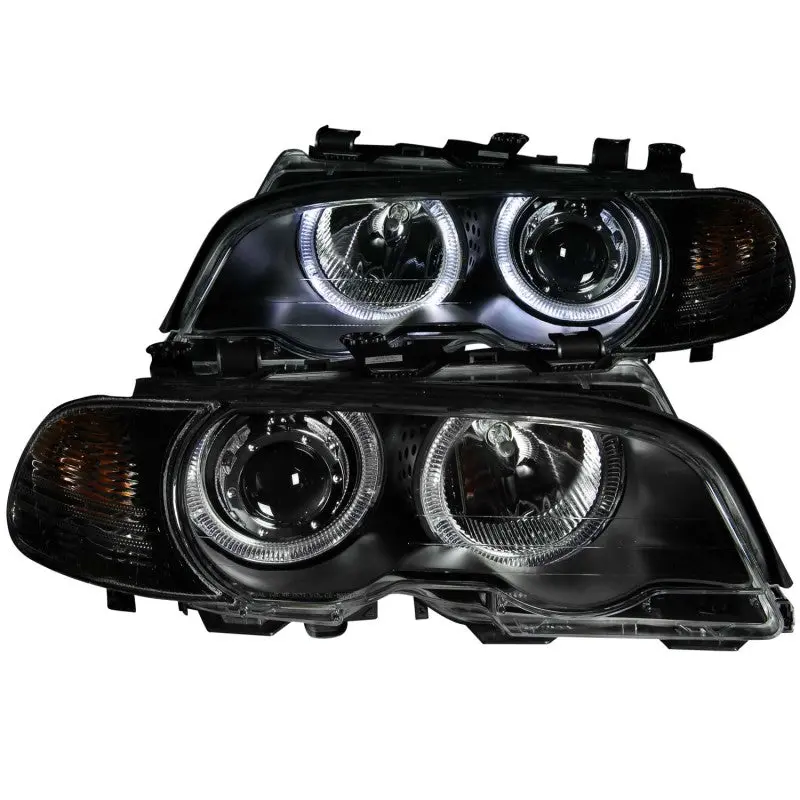Anzo 2000-2003 Bmw 3 Series E46 Projector Headlights W/ Halo Black 1