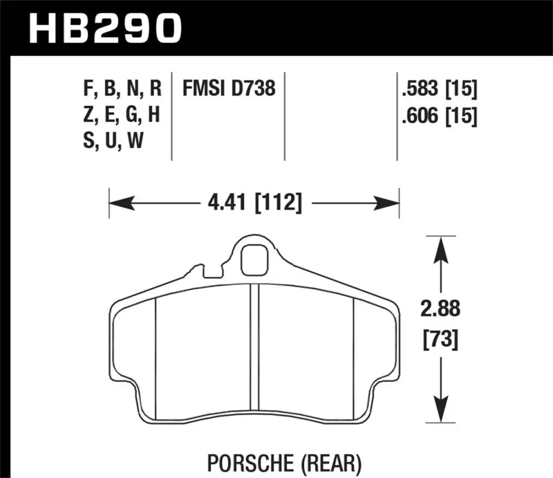 Hawk Porsche Hps Street Rear Brake Pads 1
