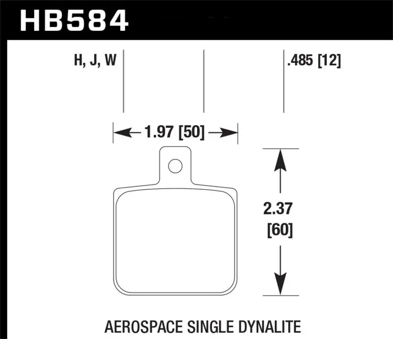 Hawk Aerospace Single Dynalite 12Mm Thickness Hps Street Brake Pads 2
