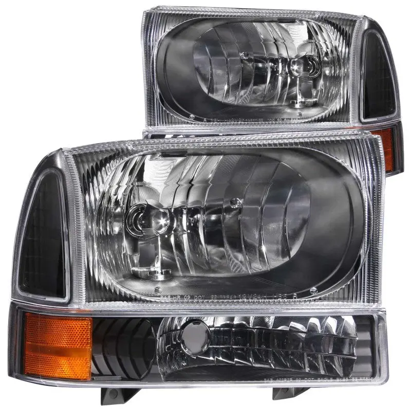 Anzo 2000-2004 Ford Excursion / F-250 Sd 1999-2004 Crystal Headlights Black 1