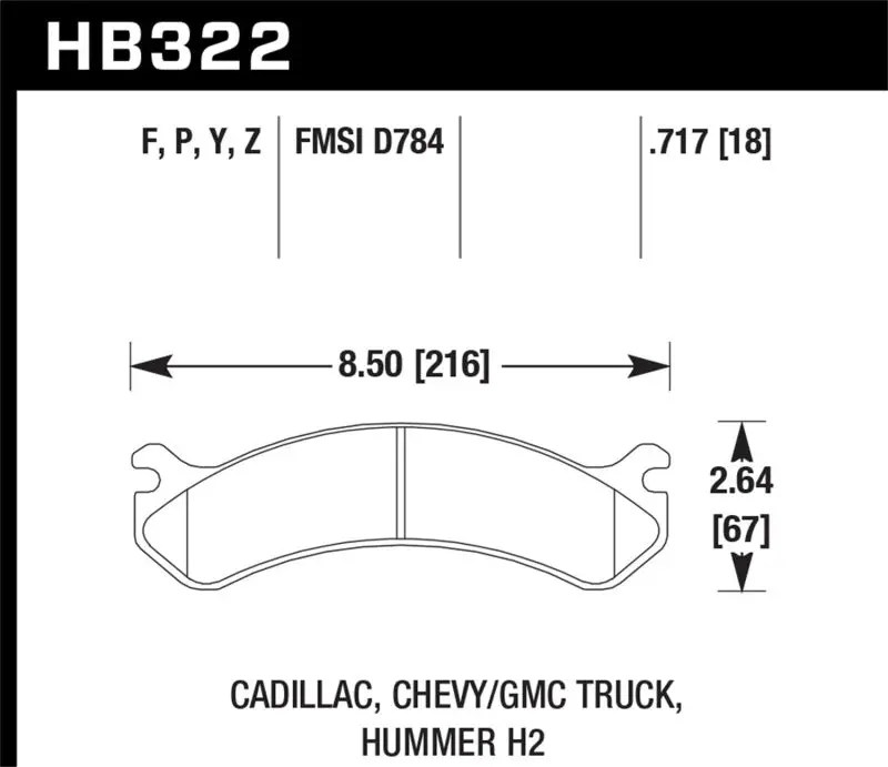 Hawk Chevy / Gmc Truck / Hummer Super Duty Street Front Brake Pads 1