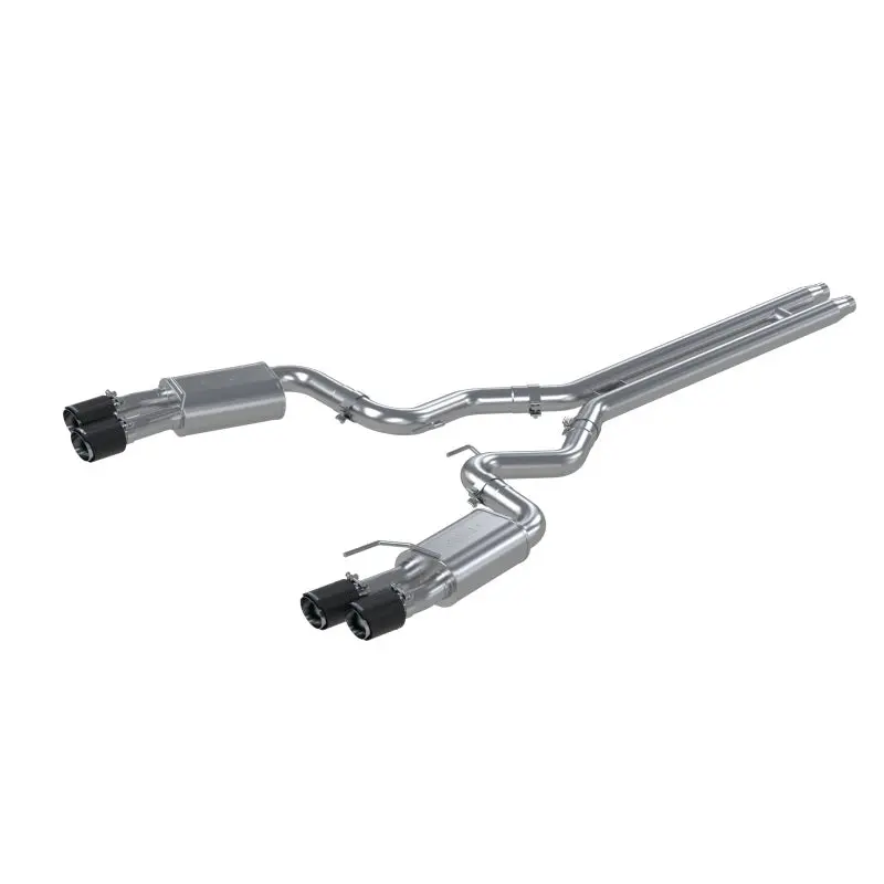 Mbrp 18-22 Ford Mustang Gt 5L T304 Ss 3In Cat-Back Dual Rear W/4In Quad Carbon Fiber Tips (Street) 1