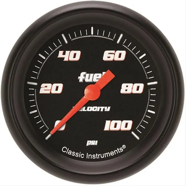 Classic Instruments Velocity Series Gauges – Black Face, White Needle, 3-3/8" (Vs346Bbpf) 1