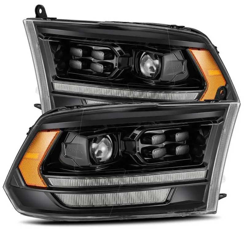 Alpharex 09-18 Dodge Ram 1500Hd Pro-Series Proj Headlights Plank Style Alpha Black W/Seq Signal/Drl 2
