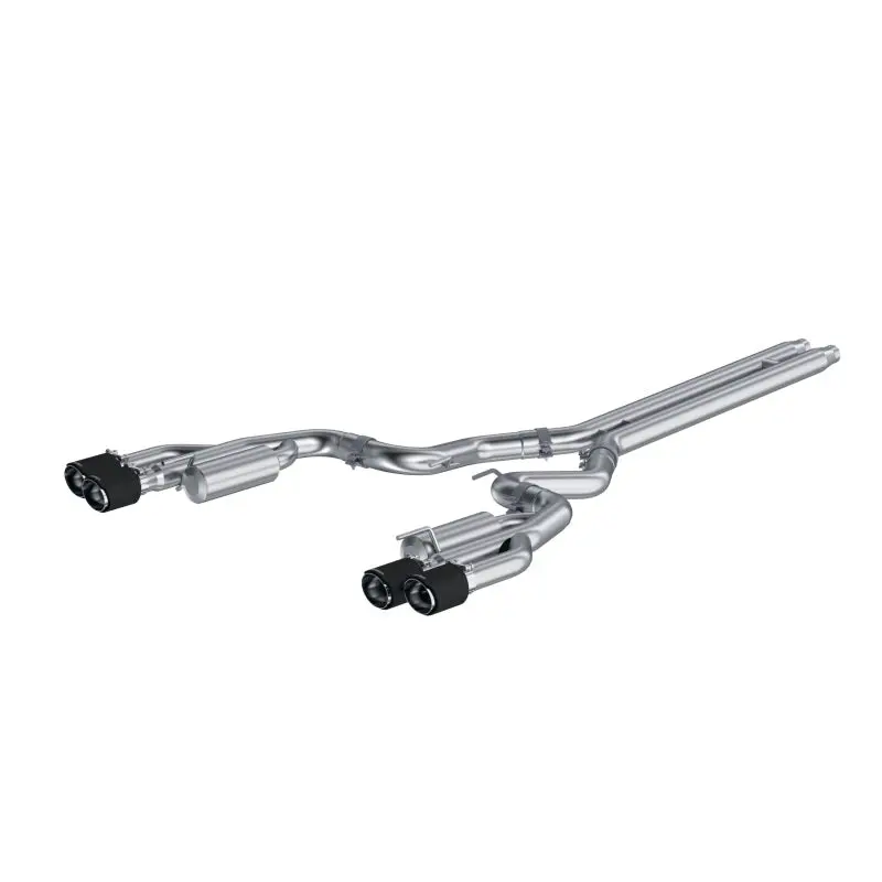 Mbrp 18-22 Ford Mustang Gt 5L T304 Ss 3In Cat-Back Dual Rear W/4In Quad Carbon Fiber Tips (Race) 1