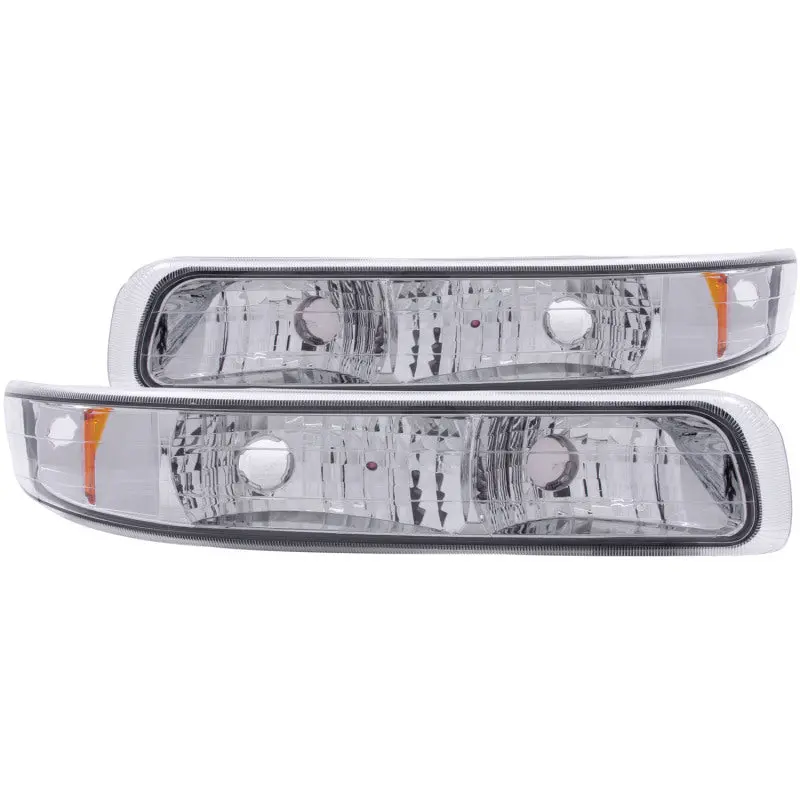 Anzo 1999-2002 Chevrolet Silverado 1500 Euro Parking Lights Chrome W/ Amber Reflector 1