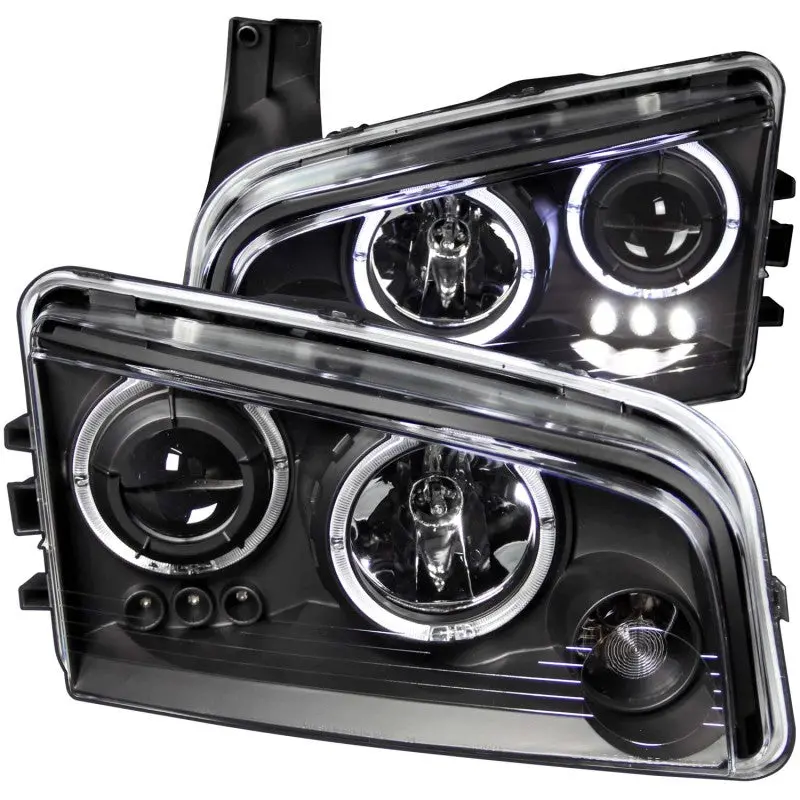 Anzo 2006-2010 Dodge Charger Projector Headlights W/ Halo Black 1