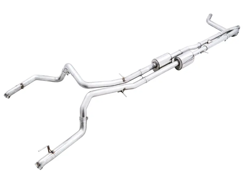 Awe Tuning 22-24 Gmc Sierra 1500 At4x /  Silverado 1500 Zr2  6.2L 0Fg Catback Split Dual (Flat Bumper) - Bashguard (No Tips) 1