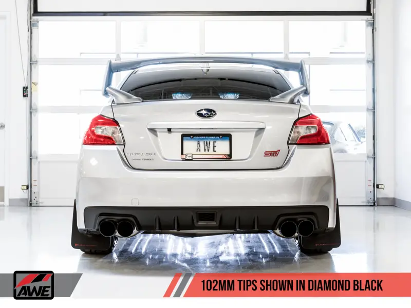 Awe Tuning Subaru Sti Va / Wrx Gv / Sti Gv Sedan Touring Edition Exhaust - Diamond Black Tip (102Mm) 2