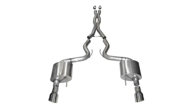 Corsa 2015-2017 Ford Mustang Gt 5.0 3In Cat Back Exhaust, Polish Dual 4.5In Tip (Xtreme) 1