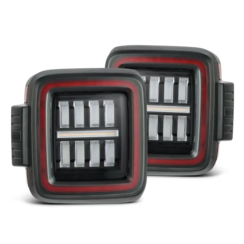 Alpharex 18-23 Jeep Wrangler Jl Nova Prismatic Led Taillights Black-Red 1