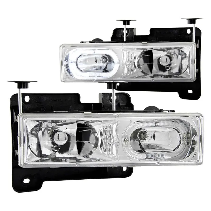 Anzo 1988-1998 Chevrolet C1500 Crystal Headlights Chrome W/ Halo 2