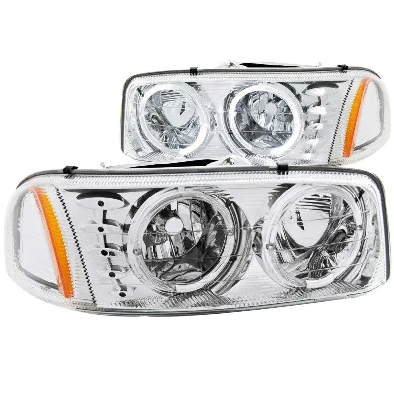 Anzo 1999-2006 Gmc Sierra 1500 Crystal Headlights W/ Halo And Led Chrome 1