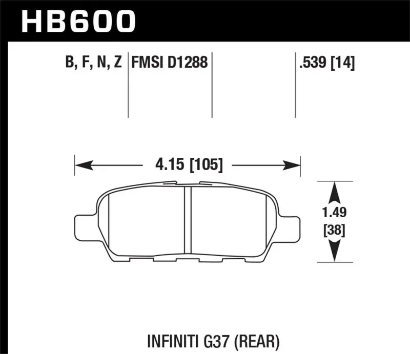 Hawk Infiniti G35 Sport/G37 / 08-10 Nissan Rogue / 07-09 Sentra Se-R / 10 Sentra Se-R M/T Performanc 1