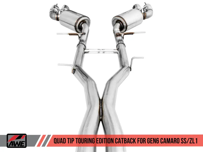Awe Tuning 16-19 Chevy Camaro Ss Non-Res Cat-Back Exhaust -Touring Edition (Quad Chrome Silver Tips) 2