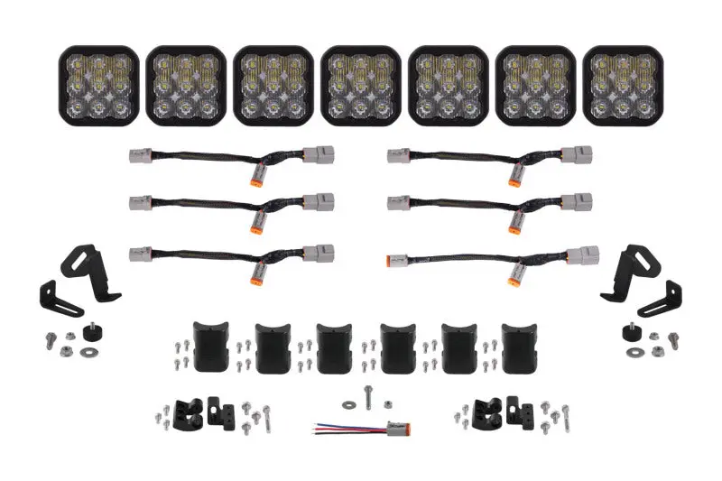 Diode Dynamics Ss5 Pro Universal Crosslink 7-Pod Lightbar - White Driving 1