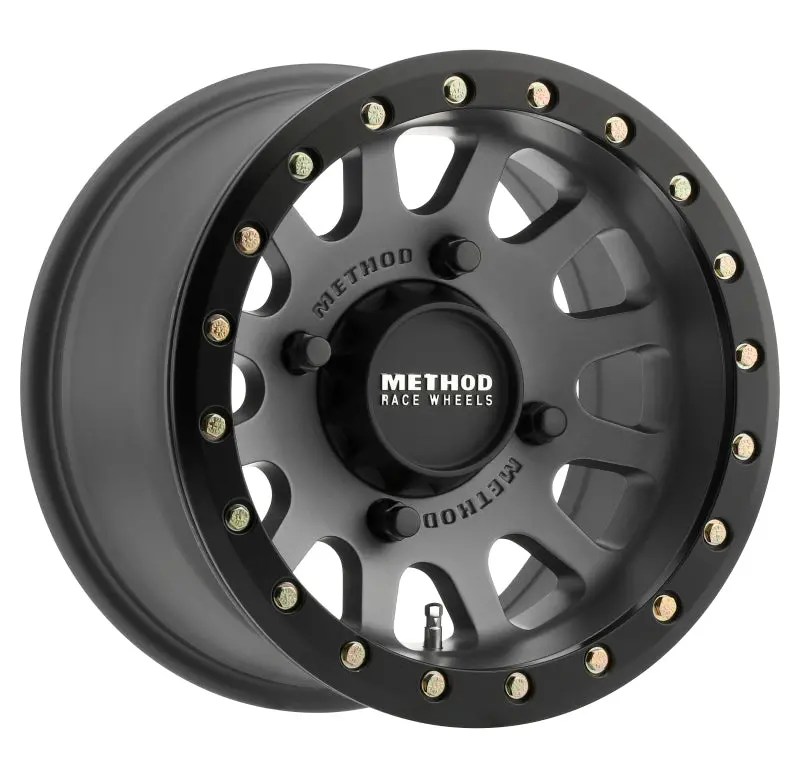 Method Mr401 Utv Beadlock 15X7 4+3/+13Mm Offset 4X156 132Mm Cb Titanium W/Matte Black Ring Wheel 1
