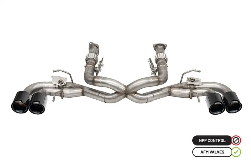 Corsa 20-23 Chevrolet Corvette C8 Rwd 3In Delete 4 Valve Cat-Back W/Npp W/4.5In Cf Black Pvd Tips 1