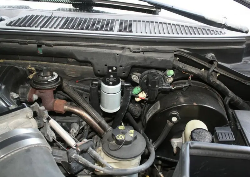 J&L 99-04 Ford Lightning Driver Side Oil Separator 3.0 - Clear Anodized 1
