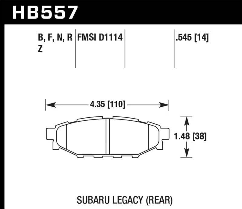Hawk 08 Wrx Rear Hps Street Brake Pads 2