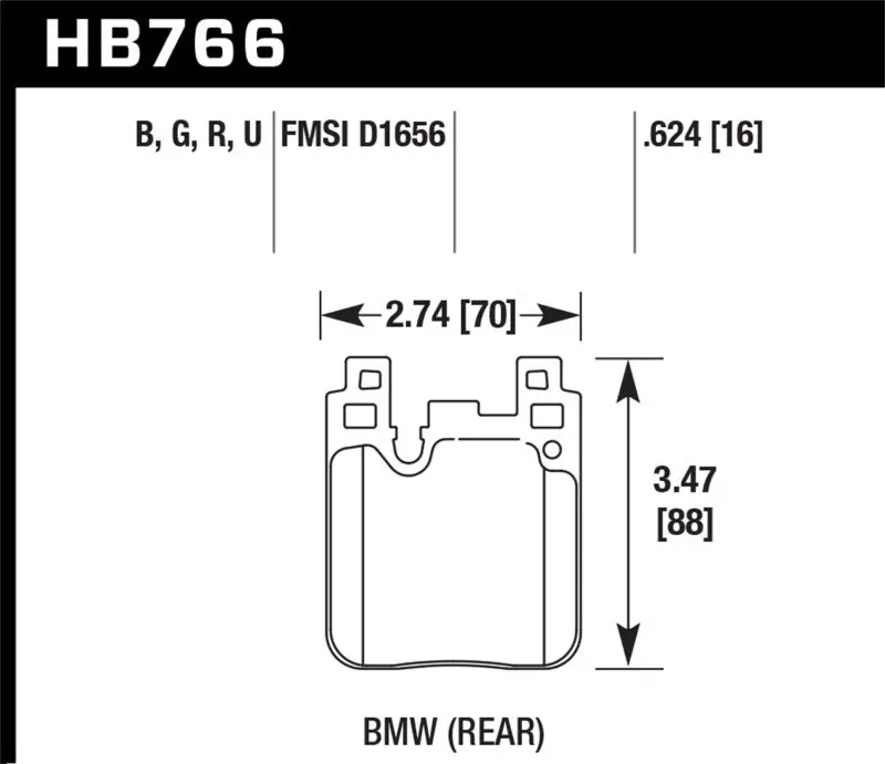 Hawk 12-16 Bmw 328I Hps 5.0 Rear Brake Pads 1